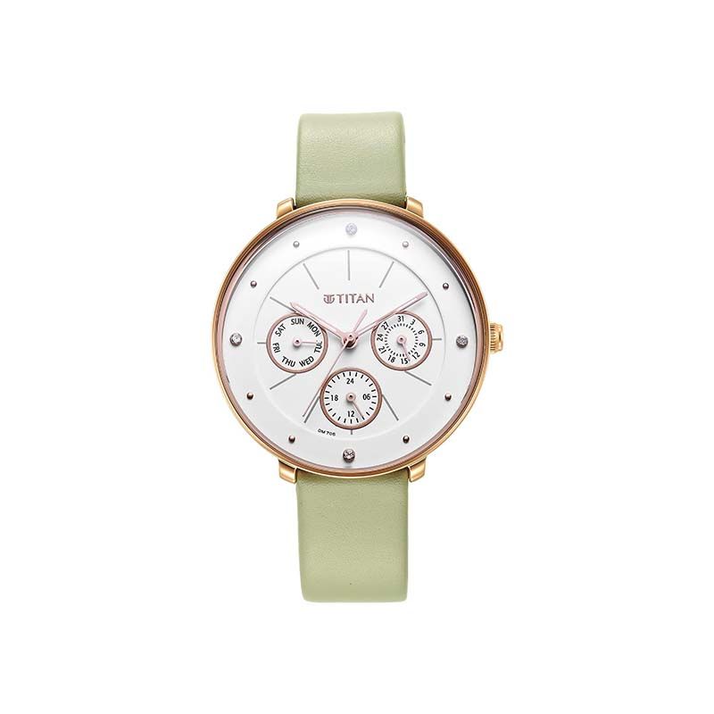 Titan Neo Quartz 2651WL09 Analog Date Leather Strap Women's Watch