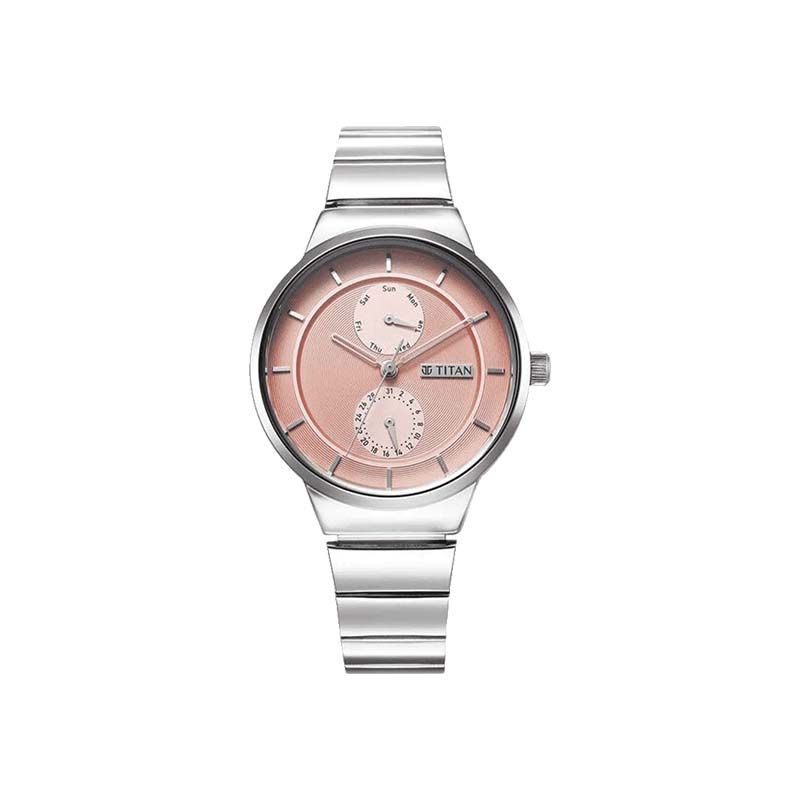 Titan Neo Quartz 2761SM02 Analog Date Stainless Steel Strap Women's Watch