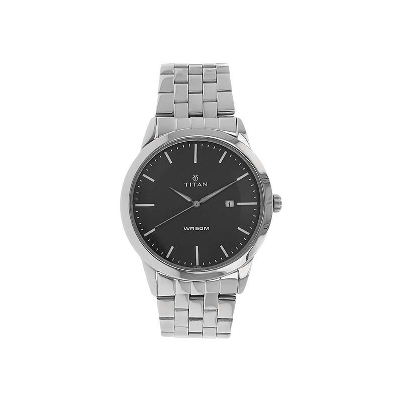 Titan Quartz 1584SM04 Analog Stainless Steel Strap Men’s Watch