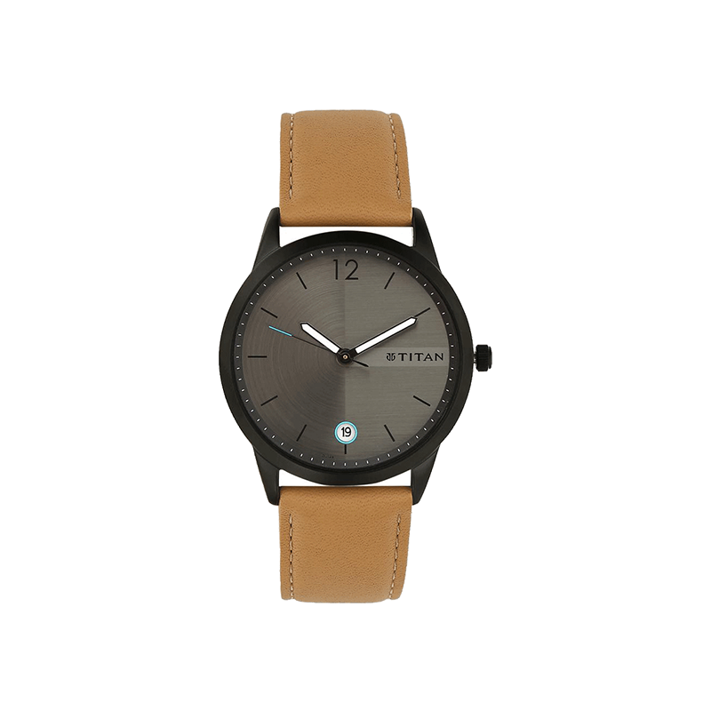 Titan Quartz 1806NL01 Analog Leather Strap Men's Watch