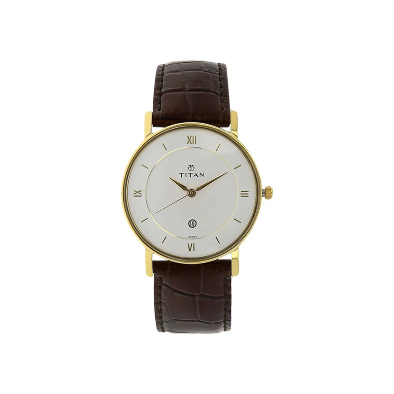Titan Quartz 9162YL01 Analog Leather Strap Men's Watch