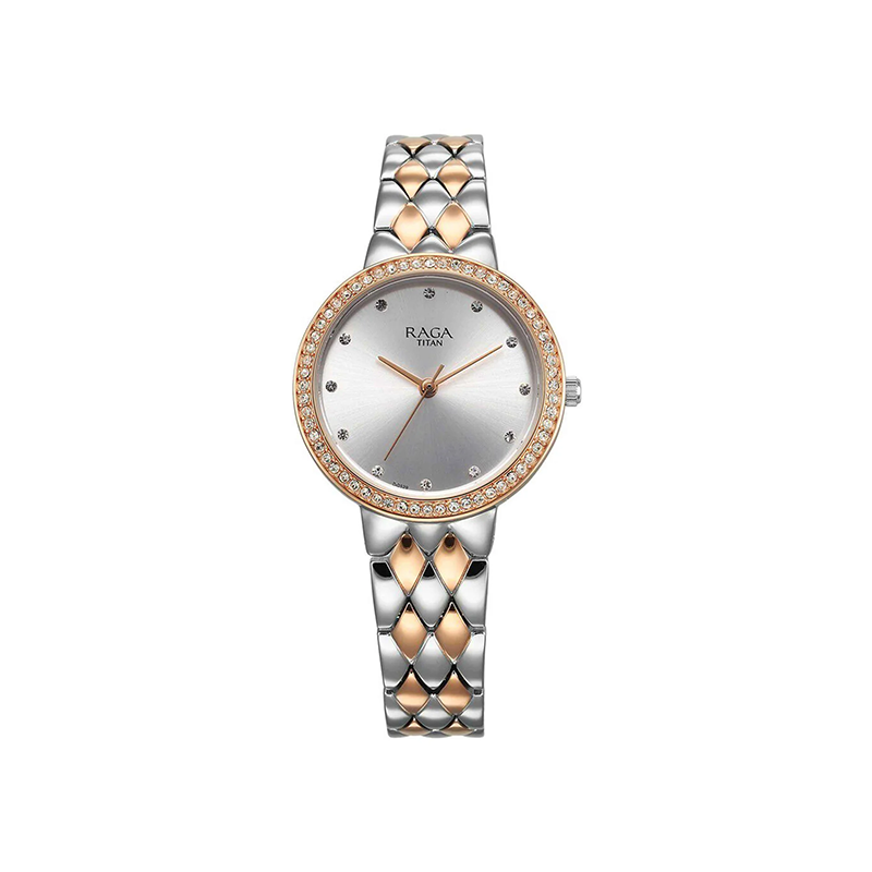 Titan Raga 95282KM01 Showstopper Quartz Stainless Steel Strap Women's Watch