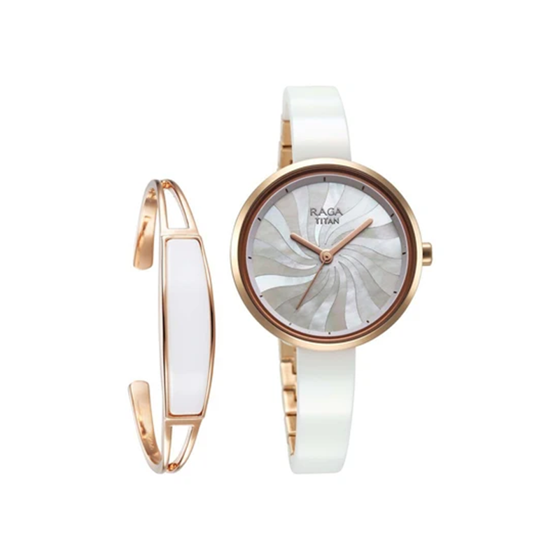Titan Raga Memoirs 95253KD01 Quartz Analog Ceramic Strap Women’s Watch