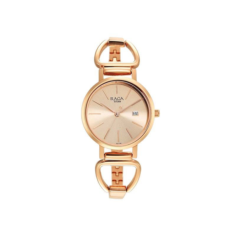 Titan Raga Quartz 2669WM01 Analog Date Metal Strap Women's Watch