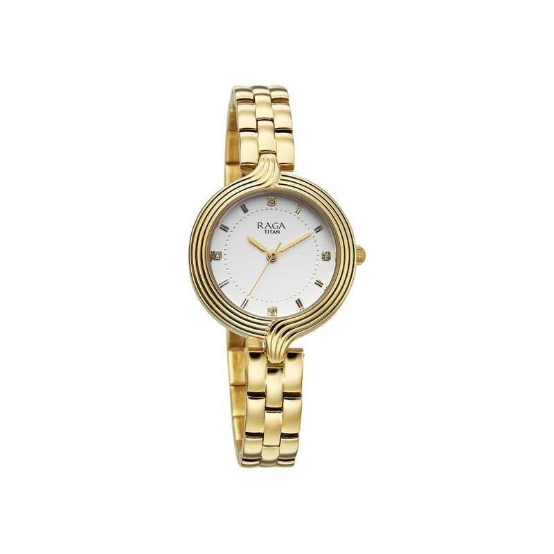 Titan Raga Showstopper 95346YM01 Quartz Analog Stainless Steel Strap Women's Watch