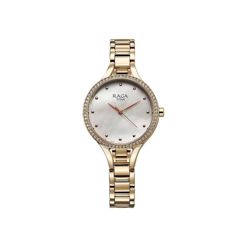 Titan Raga Showstopper Quartz 95275WM01 Analog Metal Strap Women's Watch