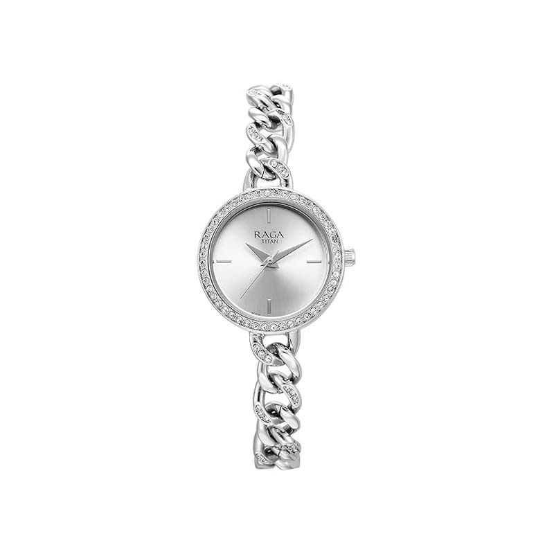 Titan Raga Showstopper Quartz 95288SM01 Analog Metal Strap Women's Watch