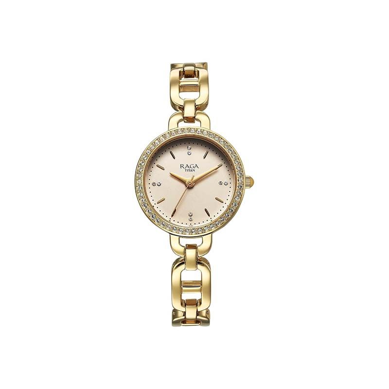 Titan Raga Showstopper Quartz 95305YM01 Analog Metal Strap Women's Watch