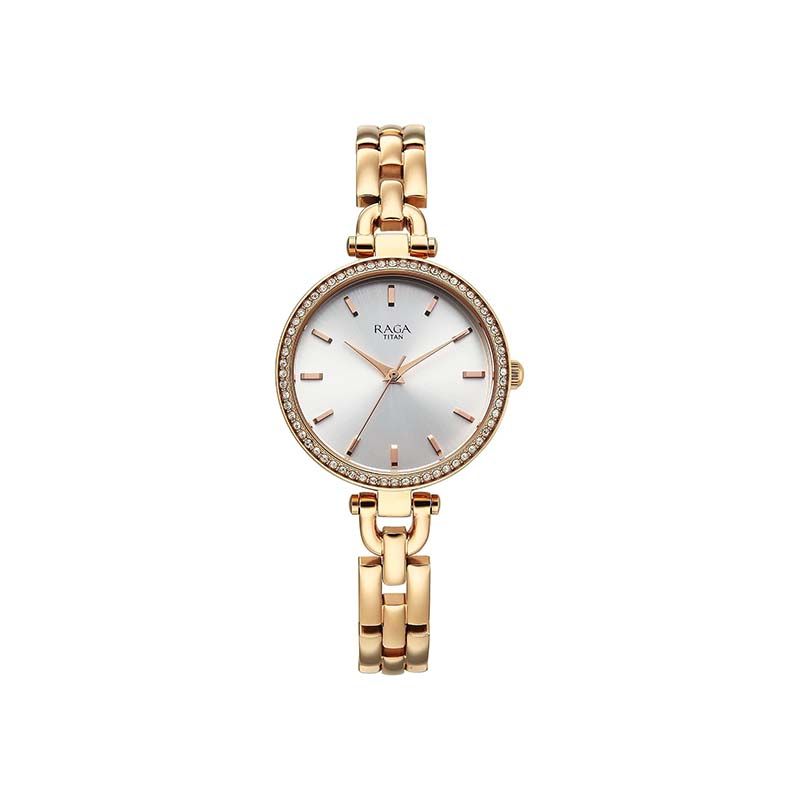 Titan Raga Showstopper Quartz 95345WM01 Analog Stainless Steel Strap Women's Watch