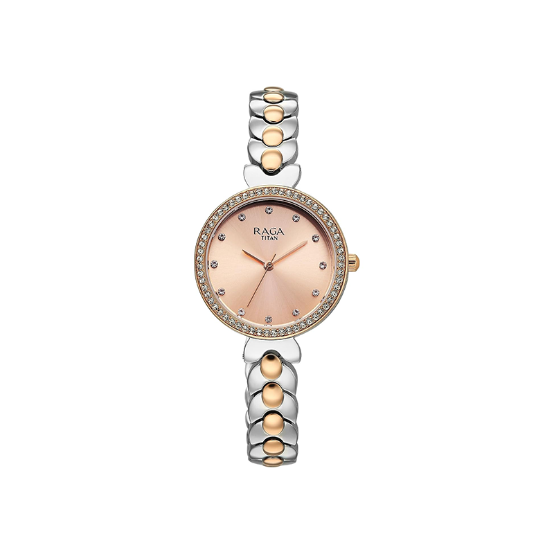 Titan Raga Showstopper Quartz 95357KM01 Analog Stainless Steel Strap Women's Watch