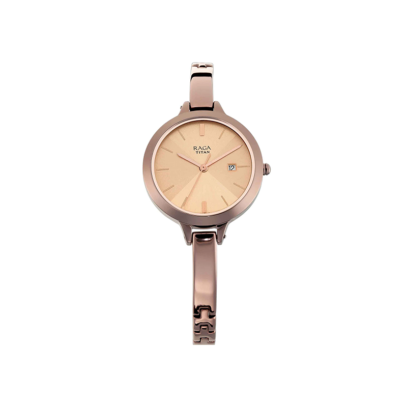 Titan Raga Viva 2578QM01 Quartz Analog Date Metal Strap Women's Watch