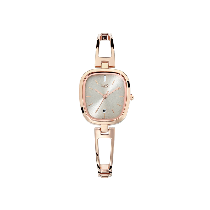 Titan Raga Viva 2604WM01 Quartz Analog Date Metal Strap Women's Watch