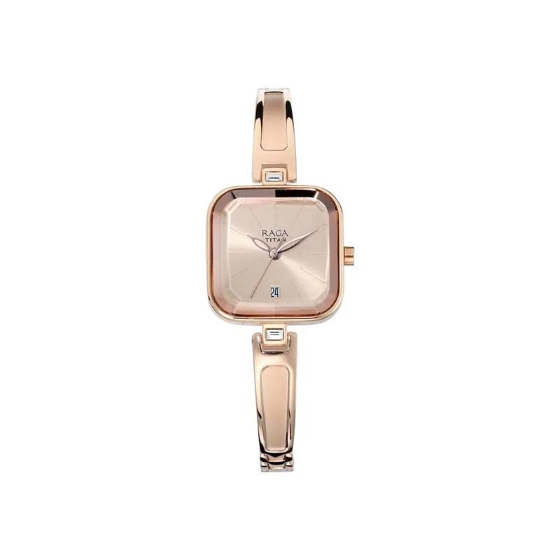 Titan Raga Viva Quartz 2607WM01 Analog Date Metal Strap Women's Watch