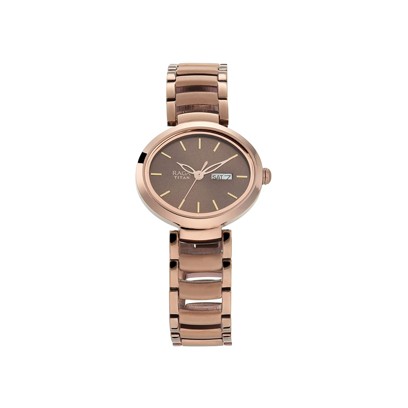 Titan Raga Viva Quartz 2620QM01 Analog Date Metal Strap Women's Watch