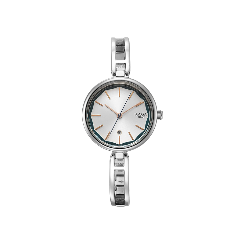 Titan Raga Viva Quartz 2683SM01 Analog Date Stainless Steel Women's Watch