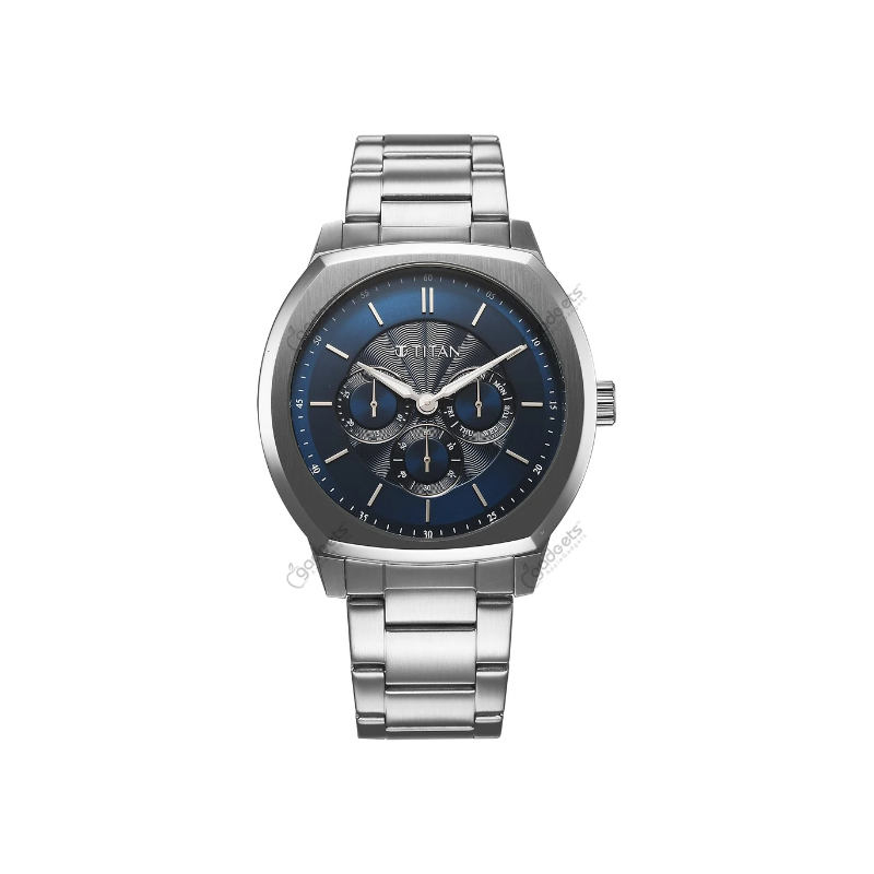Titan Regalia Arc 90213SM01 Analog with Day Date Second Subdial Stainless Steel Strap Men’s Watch