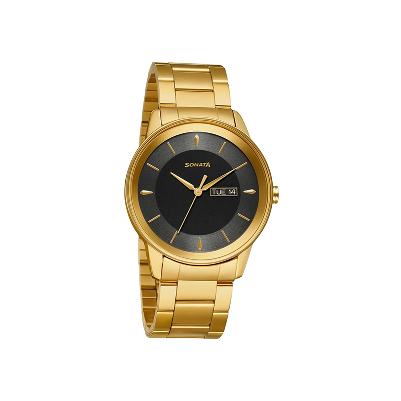 Titan Sonata Utsav Quartz 7133YM02 Analog Day Date Stainless Steel Strap Men’s Watch