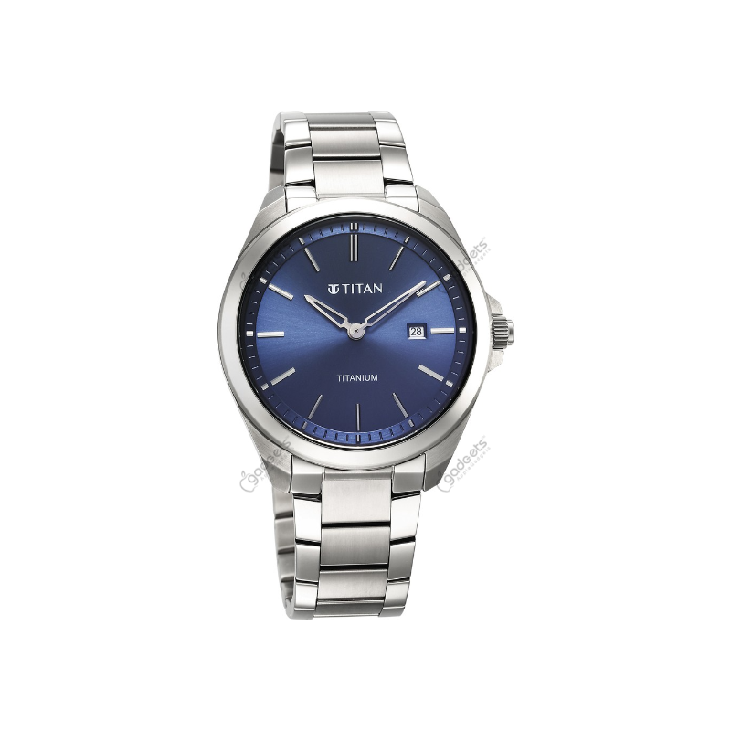 Titan Titanium NT90177TM01 Quartz Analog Titanium Strap Men’s Watch