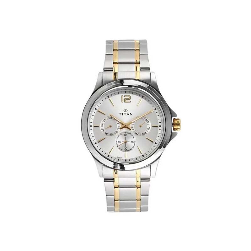 Titan Workwear Quartz 1698BM01 Analog Date Stainless Steel Strap Men’s Watch