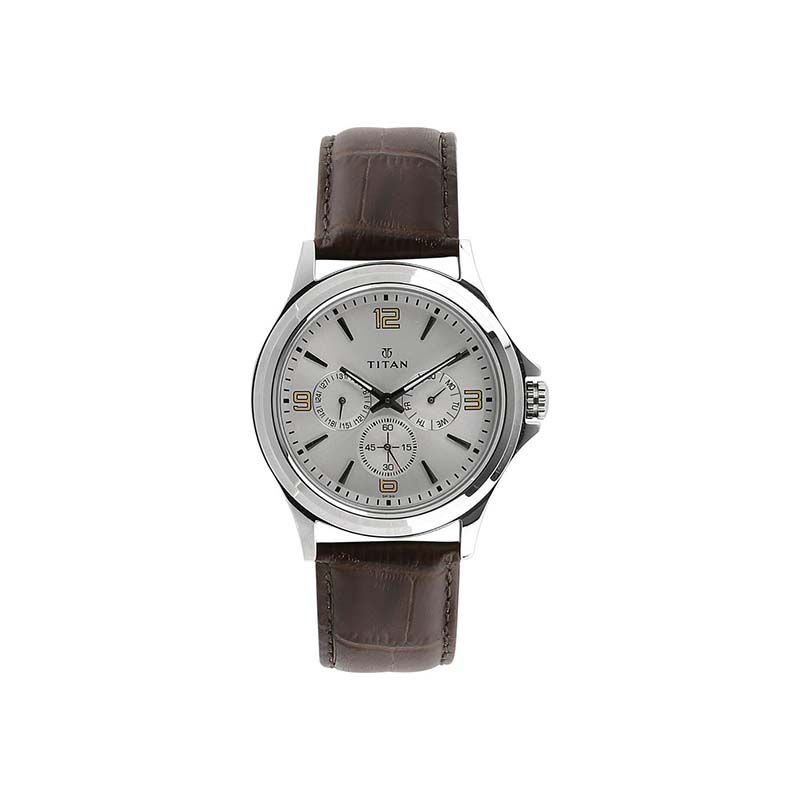 Titan Workwear Quartz 1698SL01 Analog Leather Strap Men's Watch