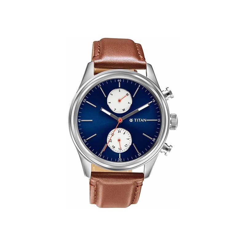 Titan Workwear Quartz 1805SL06 Analog Date Leather Strap Men’s Watch
