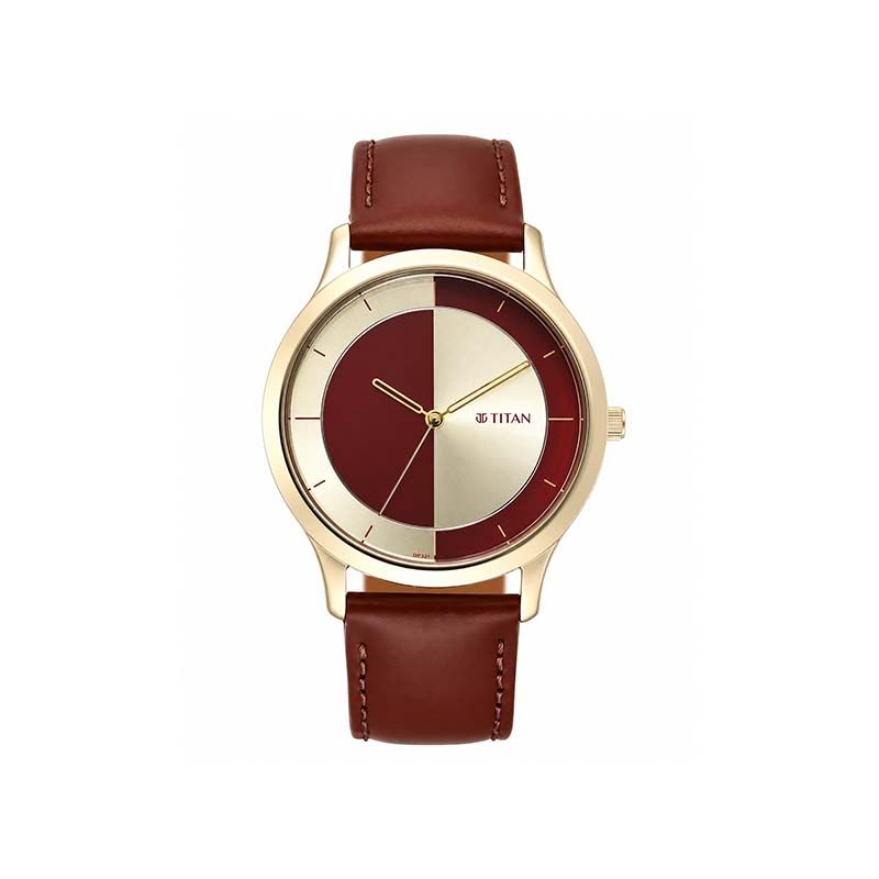 Titan Yin and Yang Quartz 1825WL04 Analog Leather Strap Men's Watch