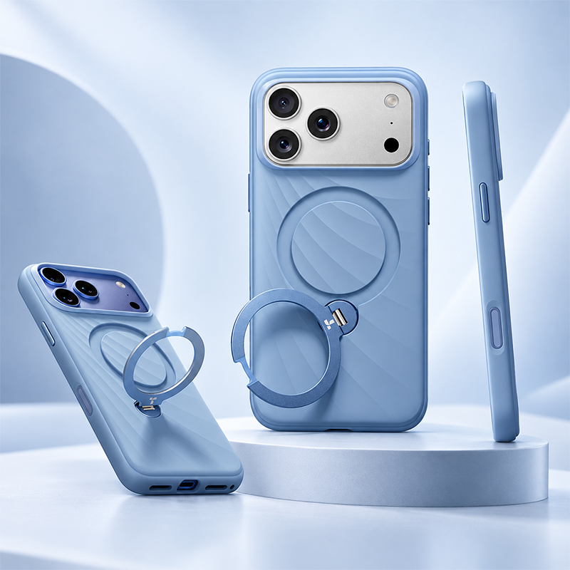 TORRAS Ostand Q3 Silicone Wind Case for iPhone 18 Series