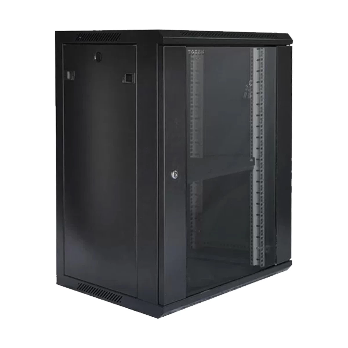 Toten 12U 600x450 Glass Door Wall Mount Rack with 1x 6port PDU