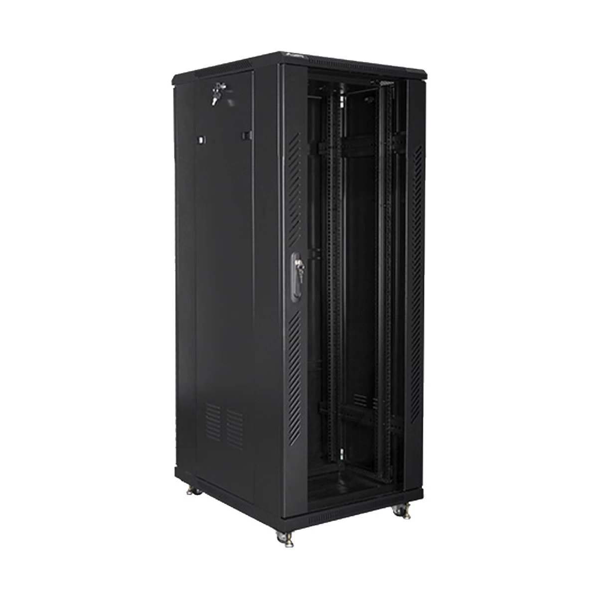 Toten 42U 600x1000 Standing floor server cabinet with toughened glass front door and vanted plate rear doo