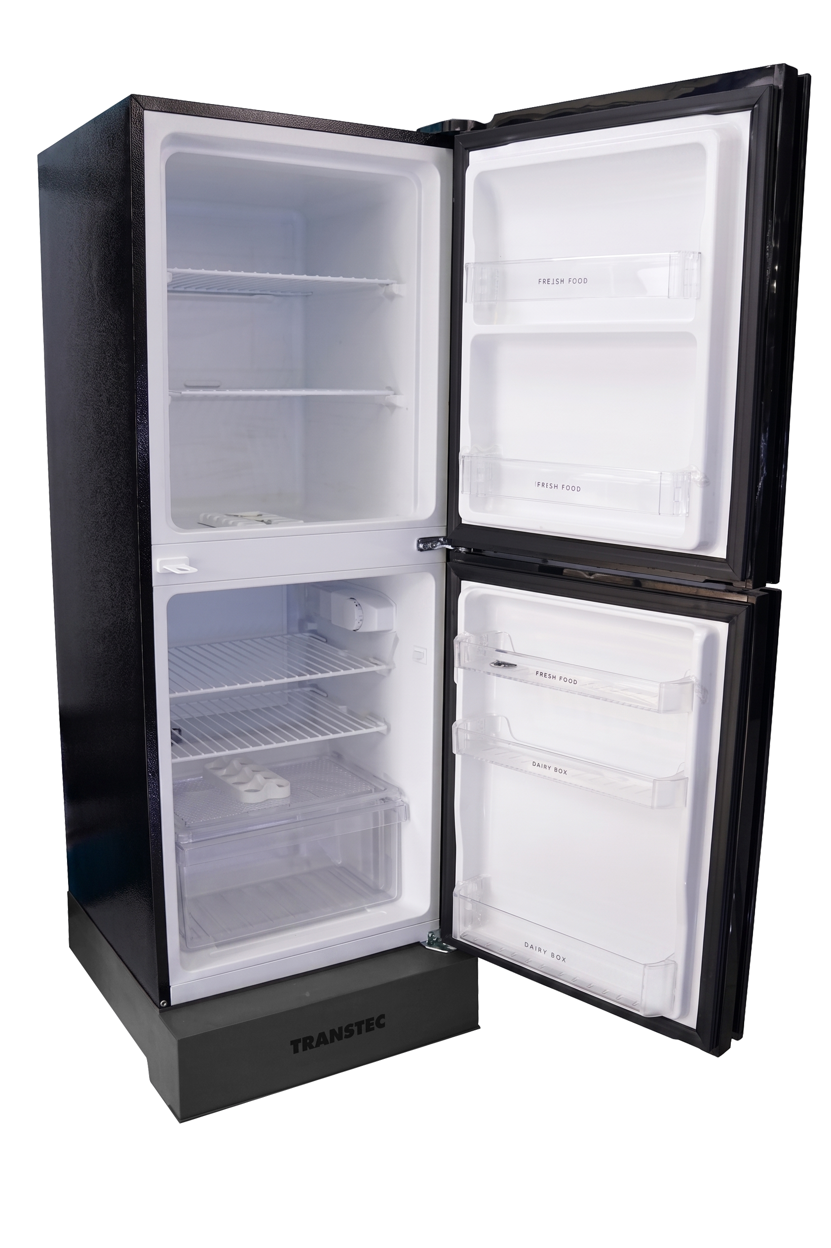 Transtec DC236L GD Crimson Arc refrigerator with both doors open