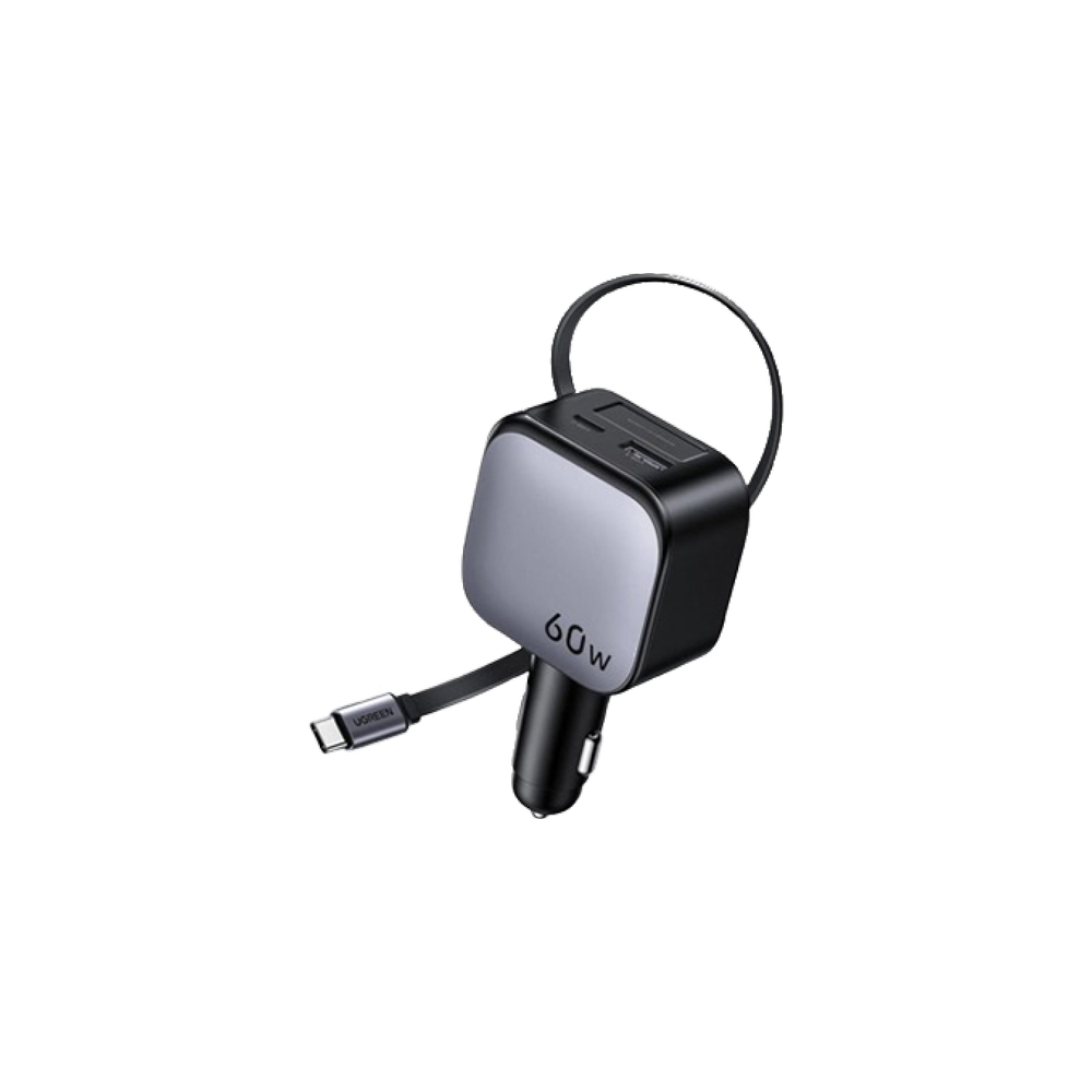 Ugreen 60W Fast Car Charger with Retractable Cable (EC602)