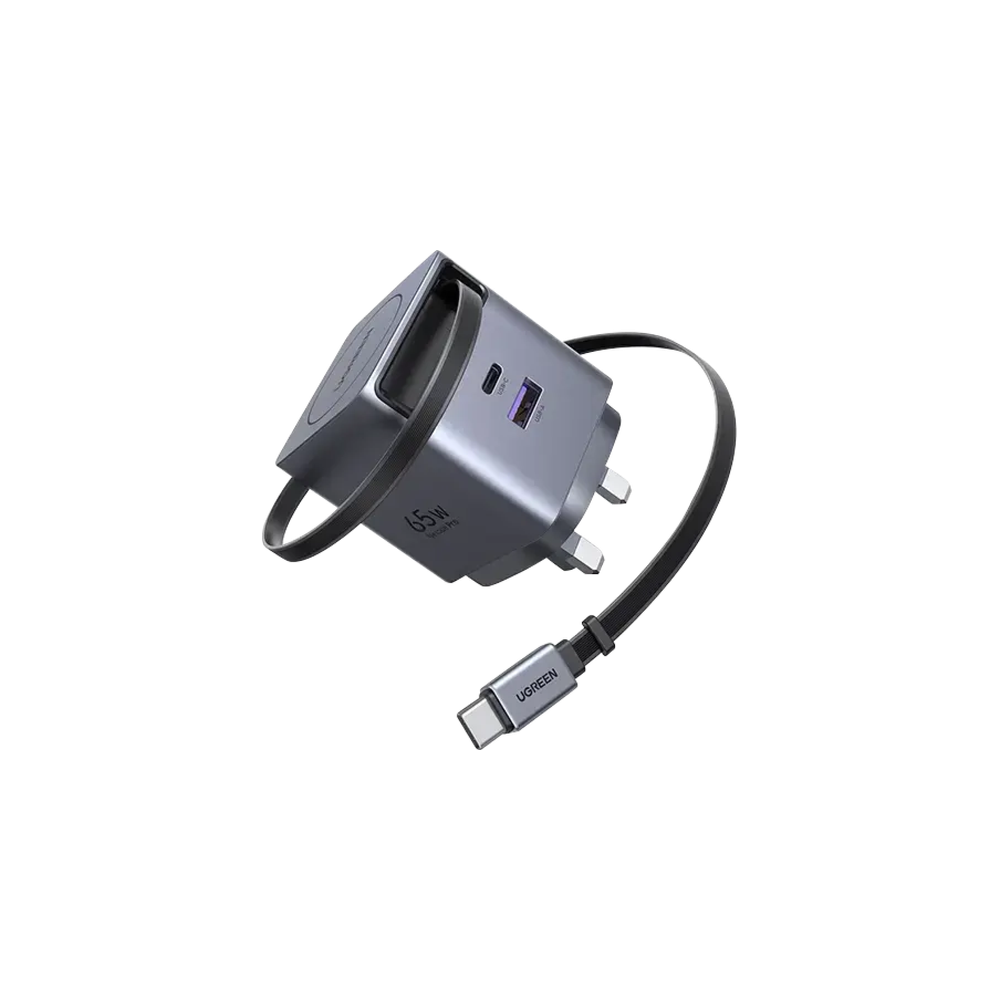 Ugreen 65W GaN Fast Charger with Retractable Cable (X615)