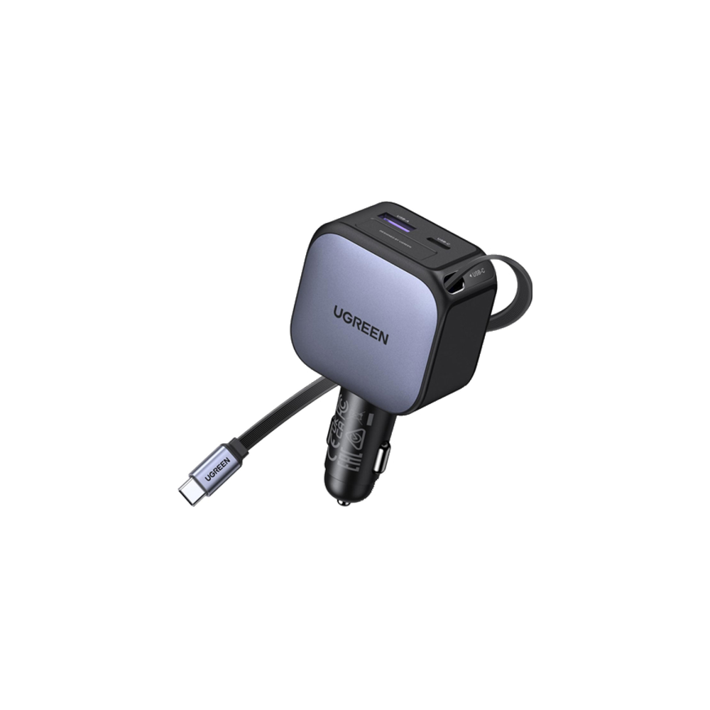 Ugreen 90W Fast Car Charger with Retractable Cable (EC603)