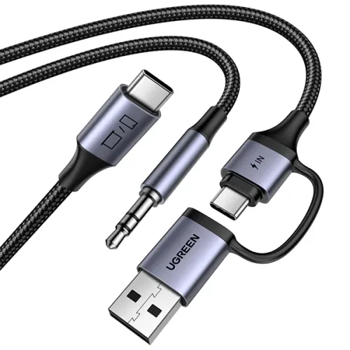 Ugreen CM772 Type-C to Type-C, Type-A & 3.5mm Male Charging & Audio Cable #45009