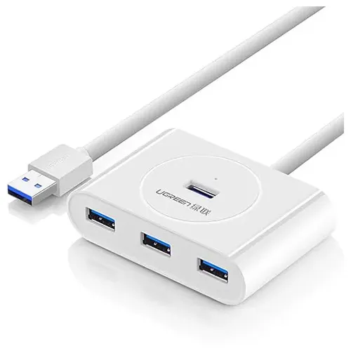 UGREEN CR113 4-in-1 1M USB 3.0 Hub White #20283