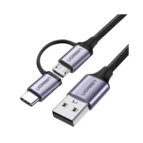 Ugreen US177 1 Meter USB To Micro USB & Type-C Cable #30875
