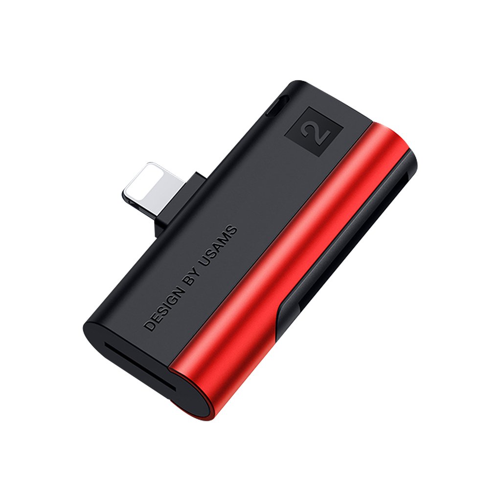 Usams US-SJ430 Lightning Port Card Reader(SD card+TF card） - official view 2
