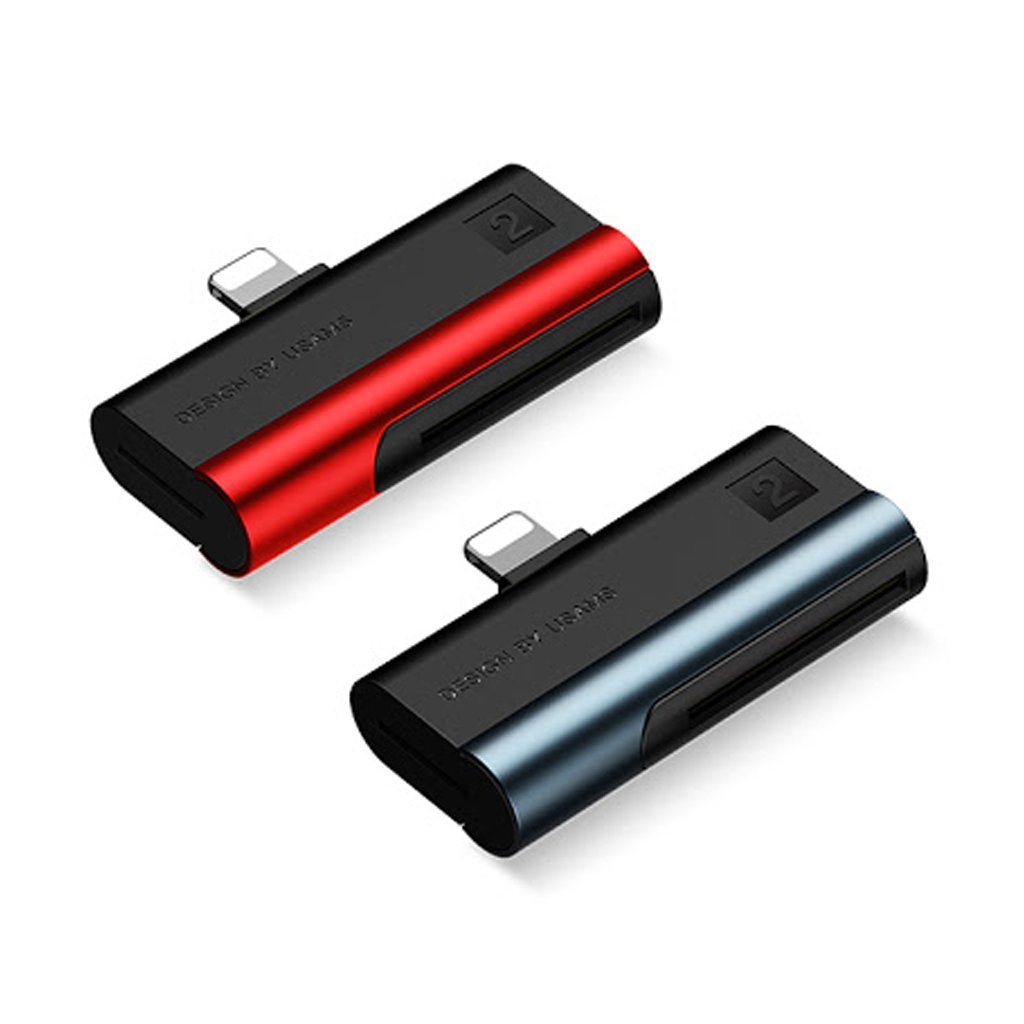 Usams US-SJ430 Lightning Port Card Reader(SD card+TF card） - official view 3