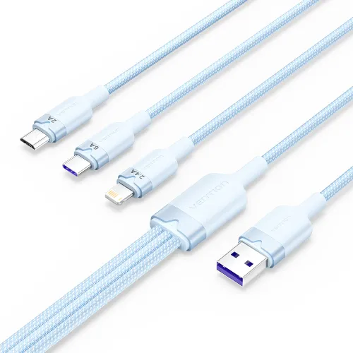 Vention CTRLG 1.5M 120W 3-in-1 USB to Type-C & Lightning & Micro-B Cable