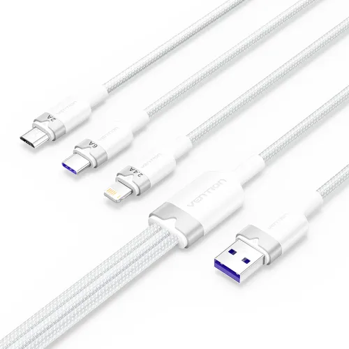 Vention CTRWG 1.5M 120W 3-in-1 USB to Type-C & Lightning & Micro-B Cable