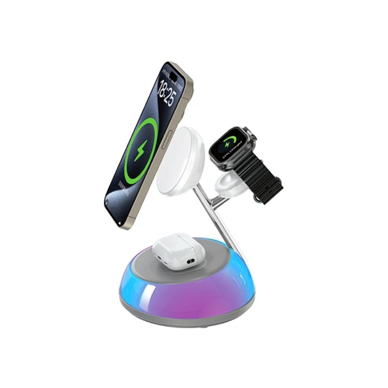 Wiwu Aurora Qi2 3 in 1 Wireless Charger - 15W - official view 2
