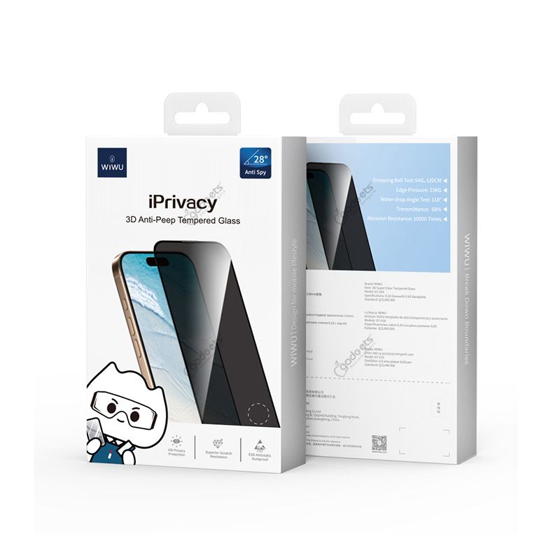 WiWU GT-019 iPrivacy 3D Anti-Peep Tempered Glass for iPhone - official view 4