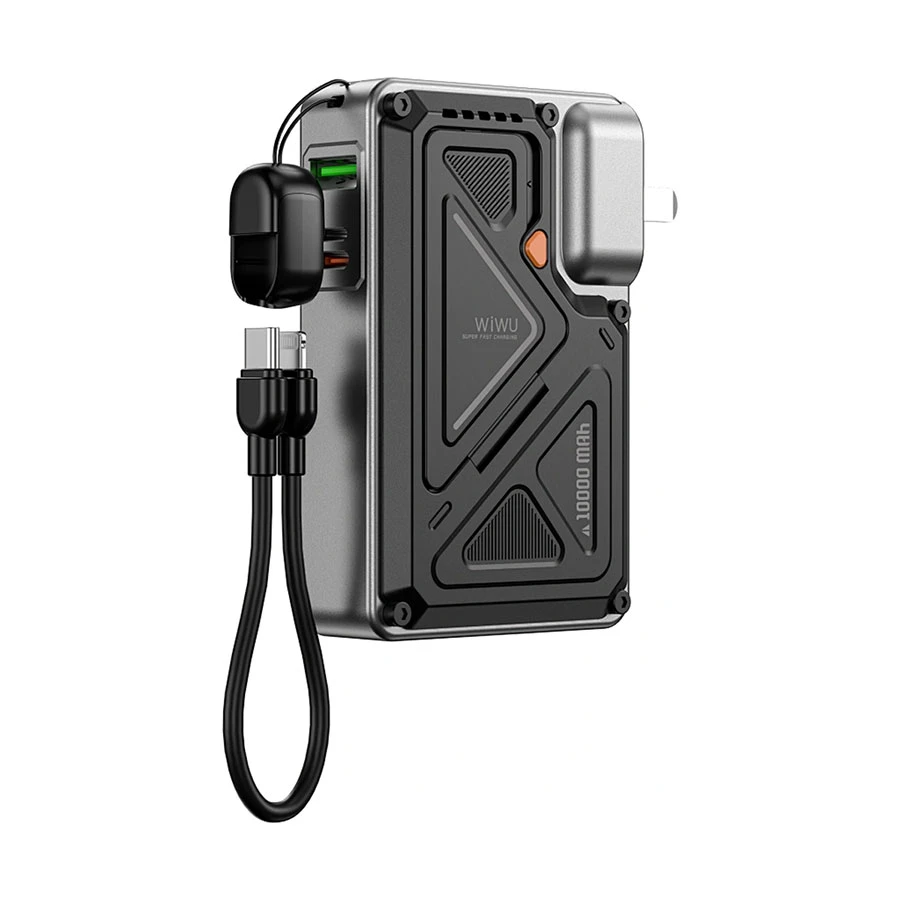 WiWU Knight Series 10000mAh 35W MagSafe Qi Wireless Power Bank with Built-in Charger #WI-P057