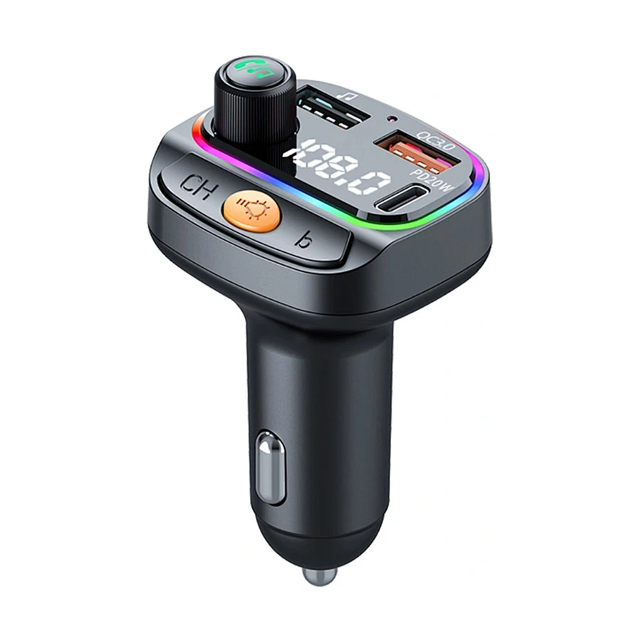 WiWU MP3 Car 38W 3 Ports Car Charger (1xUSB-C & 2xUSB-A) with FM & MP3 Player #Wi-QC031