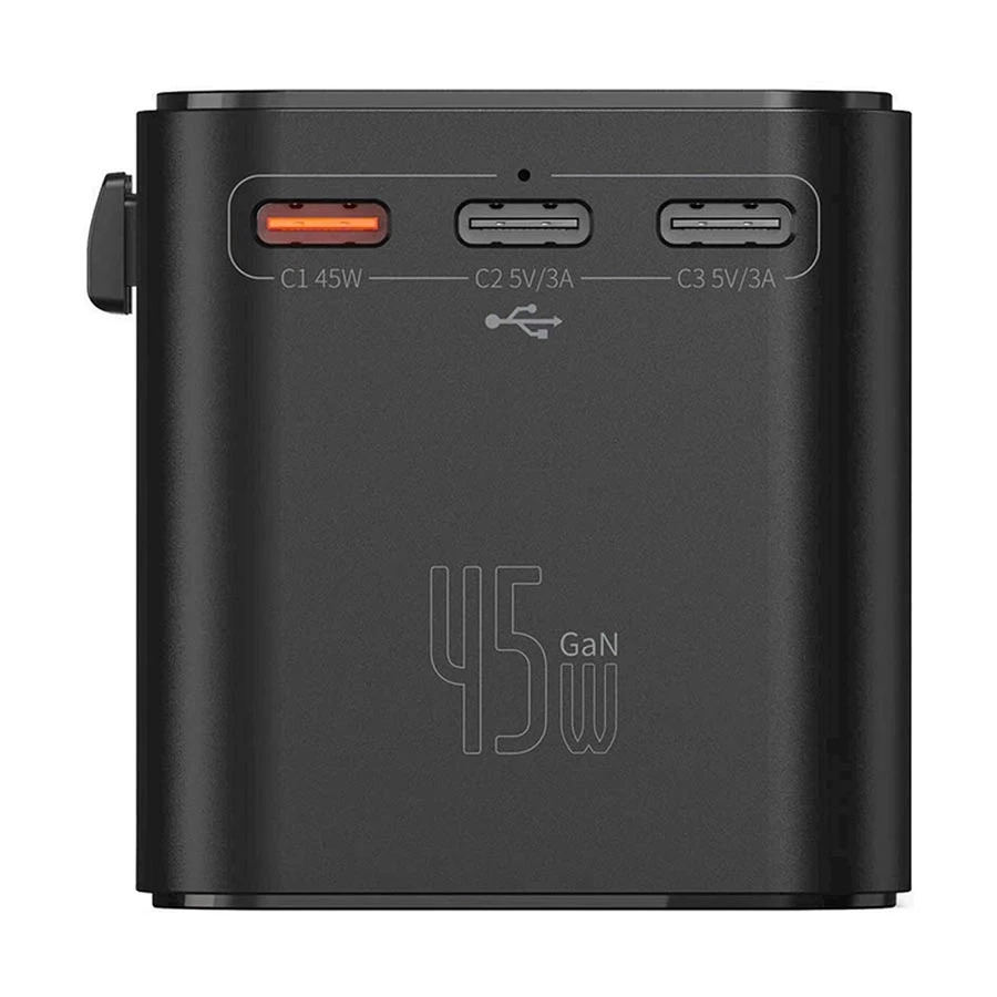 WiWU Universal Plug 45W GaN Dual USB & Tri USB-C with AC Outlet Universal Travel Charger / Charging Adapter #Wi-UA006 (EU/UK/AU/US)