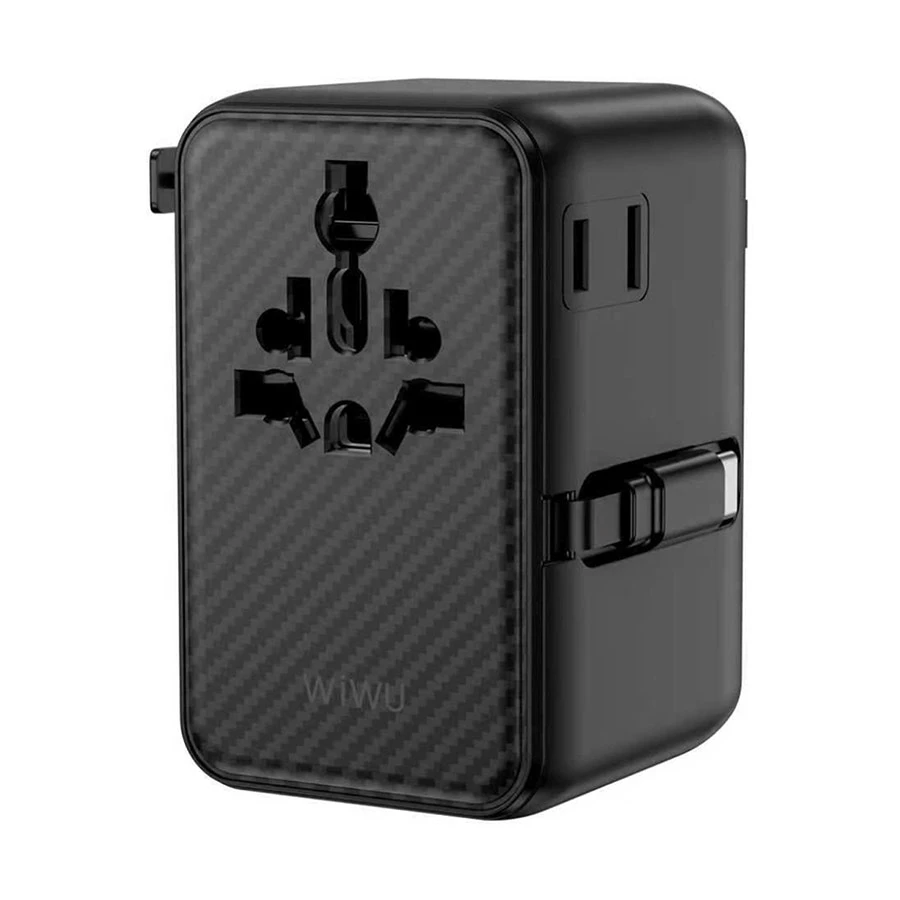 WiWU Warrior International Dual USB & Dual USB-C 70W GaN with EU/US/UK Socket Universal Travel Charger / Charging Adapter