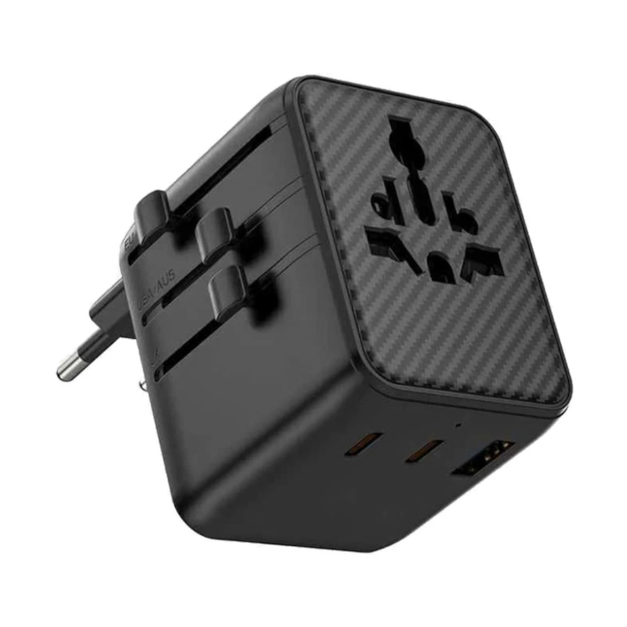 WiWU Warrior International USB & Dual USB-C 45W GaN with EU/US/UK Socket Universal Travel Charger / Charging Adapter