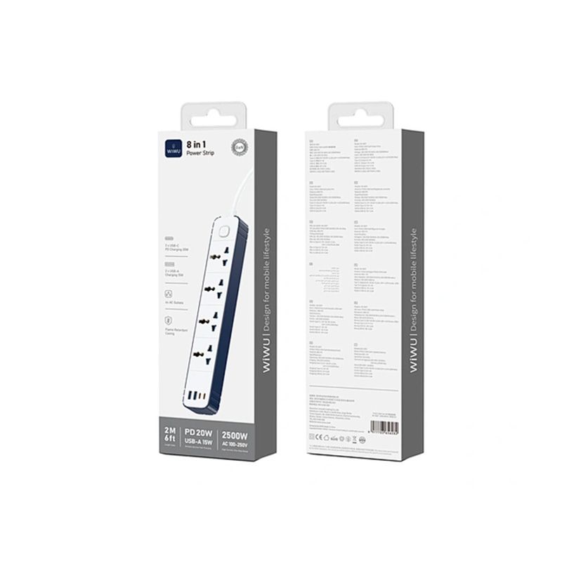 WiWU Wi-S007 PS422 20W GaN 8 in 1 Compact Charging Power Strip - official view 3