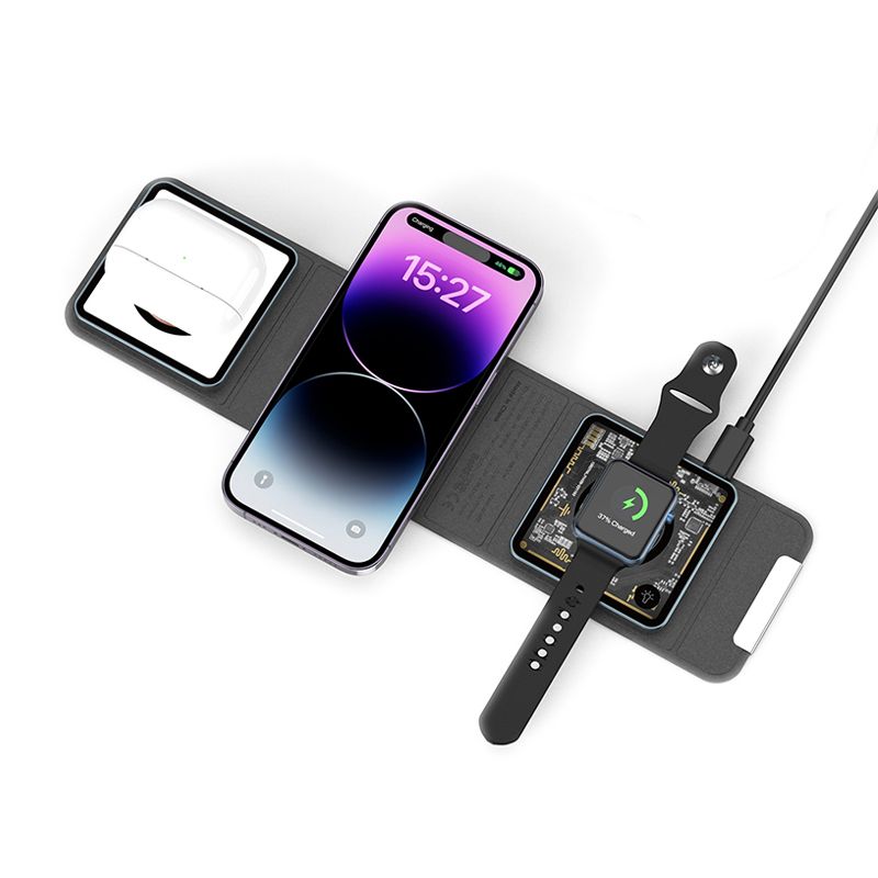 WiWU Wi-W001 Foldable 3 in 1 Wireless Charger 15W - official view 3