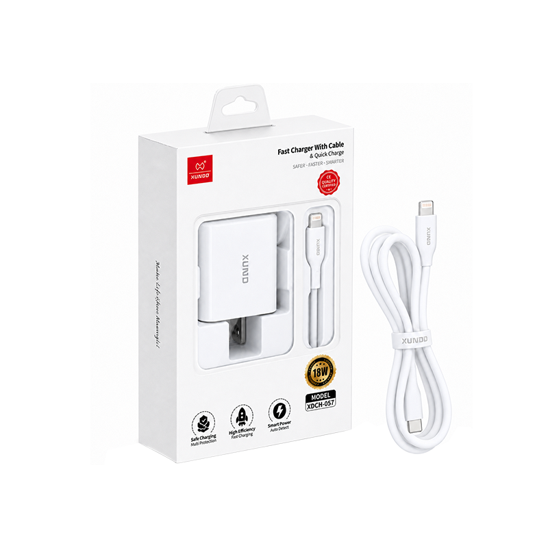 XUNDD XDCH-057 Fast Charging Power Adapter with Lightning Cable - 18W